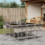 vidaXL 7-delige Tuinset met kussens poly rattan grijs, 6 zitplaatsen, Nieuw, Tuinset, Verzenden