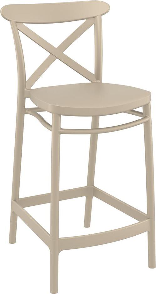 Counter Barkruk - 65 cm - Cross - Taupe - Siesta, Tuin en Terras, Tuinstoelen, Nieuw, Verzenden