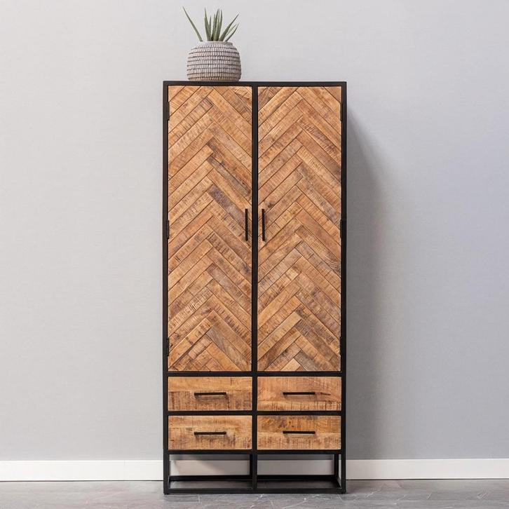 Mangohouten Kast Kjeld 80 cm, Huis en Inrichting, Kasten | Overige, Nieuw, Verzenden
