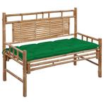 vidaXL Tuinbank met kussen 120 cm bamboe, Tuin en Terras, Tuinbanken, Verzenden, Nieuw, Hout