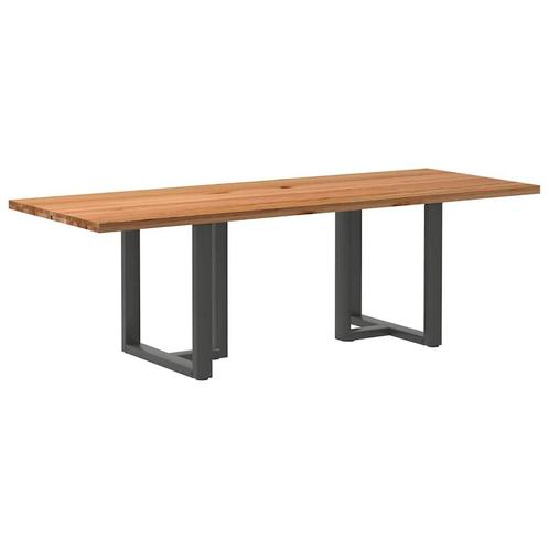 vidaXL Eettafel rechthoekig 240x90x74 cm massief eikenhout, Huis en Inrichting, Tafels | Eettafels, Nieuw, Verzenden