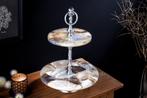 Decoratieve taartstandaard NOBLE 35cm zilveren edelsteen, Nieuw, Ophalen of Verzenden