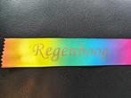 Regenbooglint kleurrijk 38mm met goud opdruk  +/- 50 cm., Ophalen of Verzenden, Nieuw