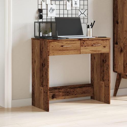 vidaXL Bureau 80x40x75 cm bewerkt hout oud houtkleurig, Huis en Inrichting, Bureaus, Nieuw, Verzenden