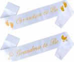 Sjerpen set Grandpa en Grandma to Be wit met gouden opdruk, Verzenden, Nieuw, Versiering, Geboorte of Huwelijk