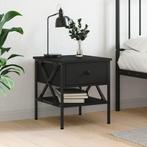 vidaXL Nachtkastje 40x42x45 cm bewerkt hout zwart, Huis en Inrichting, Minder dan 45 cm, Verzenden, Nieuw, Minder dan 55 cm