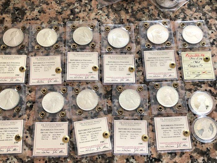 Italië. Lotto 13 argenti (500 / 1000 Lire) - anni vari, Postzegels en Munten, Munten | Europa | Niet-Euromunten