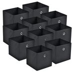 Opbergmanden 28x30x30 cm opvouwbaar set van 10 zwart, Doe-het-zelf en Verbouw, Kratten en Dozen, Nieuw, Verzenden