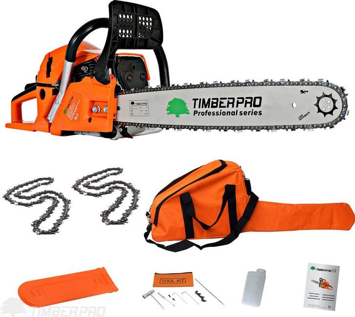 Kettingzaag 62 cc - Benzine - Zwaardlengte 50 cm - Incl. tra, Doe-het-zelf en Verbouw, Gereedschap | Zaagmachines, Nieuw, Verzenden