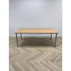 Tweedehands kantinetafel 200x100 cm,  beuken - grijs, Ophalen of Verzenden, Gebruikt, Bureau