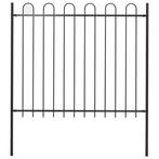 vidaXL Tuinhek met ronde bovenkant 1,8 m staal zwart, Tuin en Terras, Verzenden, Nieuw, IJzer, 2 meter of meer