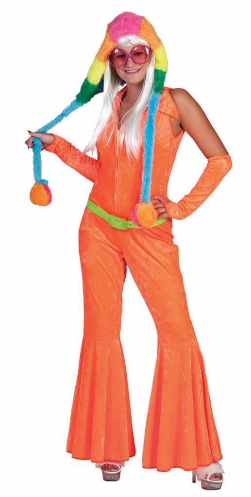 Disco Jumpsuit neon oranje, Kleding | Dames, Carnavalskleding en Feestkleding, Nieuw, Ophalen of Verzenden