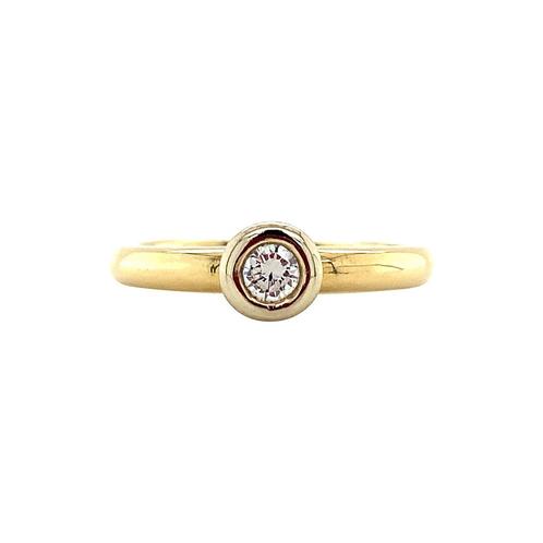 Gouden solitair ring met diamant 18 krt* nieuw, Sieraden, Tassen en Uiterlijk, Ringen, Wit, Zo goed als nieuw, Goud, Verzenden