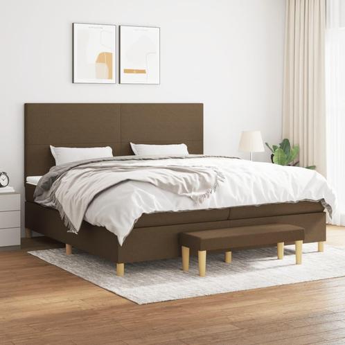 vidaXL Boxspring met matras stof donkerbruin 200x200 cm, Huis en Inrichting, Slaapkamer | Bedden, Overige maten, 200 cm, Bruin