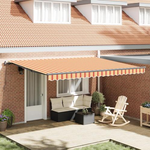 vidaXL Zonnescherm Geel en Oranje geel en oranje 450 × 350, Tuin en Terras, Zonneschermen, Nieuw, Verzenden