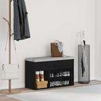 vidaXL Halbankje 60x30x45 cm bewerkt hout zwart eikenkleurig, Verzenden, Nieuw