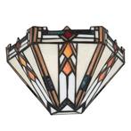 Tiffany wandlamp – Geometrisch Art Deco – B 25 × H 14 cm, Verzenden, Nieuw