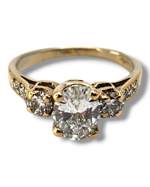 Ring - 14 karaat Witgoud, Prachtige 14K witgouden ring met, Sieraden, Tassen en Uiterlijk, Ringen