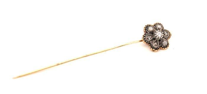 Speld - 19.2 kt. Geel goud - Diamanten, Sieraden, Tassen en Uiterlijk, Antieke sieraden