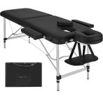Massagetafel 2 zones met matras en aluminium frame - zwart, Verzenden, Nieuw
