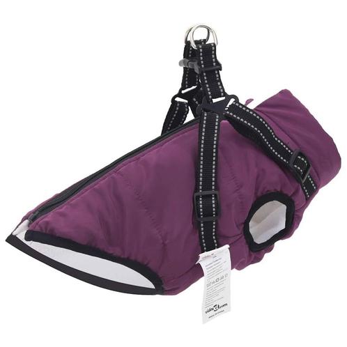 Hondenjas met Harnas - Paars L36 - Tweedekansje: Veilig &..., Dieren en Toebehoren, Hondenkleding, Hondenjas, Nieuw, Ophalen of Verzenden