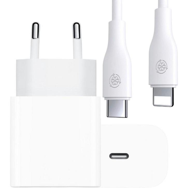 USB-C Adapter +  iPhone Kabel USB C - Voor iPhone 8, X, 11,, Telecommunicatie, Mobiele telefoons | Telefoon-opladers, Ophalen of Verzenden