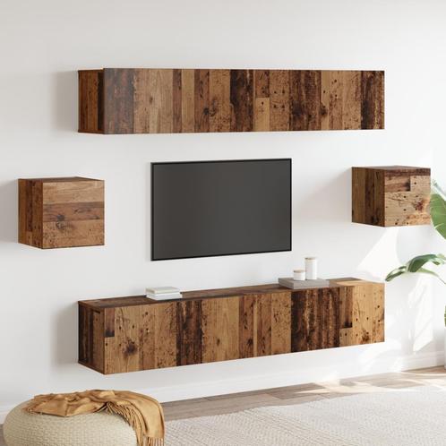 vidaXL Tv-meubelset met plank Wandgemonteerd Anders met, Huis en Inrichting, Kasten | Televisiemeubels, Nieuw, 50 tot 100 cm, Overige houtsoorten