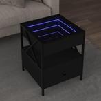 vidaXL Salontafel met Infinity LED 40x40x51 cm zwart, Minder dan 50 cm, 50 tot 100 cm, Verzenden, Nieuw