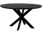 Eettafel Colorado rond mangohout 120 cm - Zwart, Huis en Inrichting, Tafels | Eettafels, Ophalen of Verzenden, Nieuw