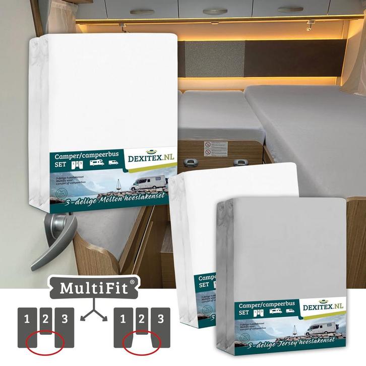 Textielpakket Camper lengtebedden met midden matras - 2, Huis en Inrichting, Slaapkamer | Beddengoed, Wit, Nieuw, Verzenden