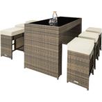 Wicker barset Ibiza 6+1 met beschermhoes - natuur