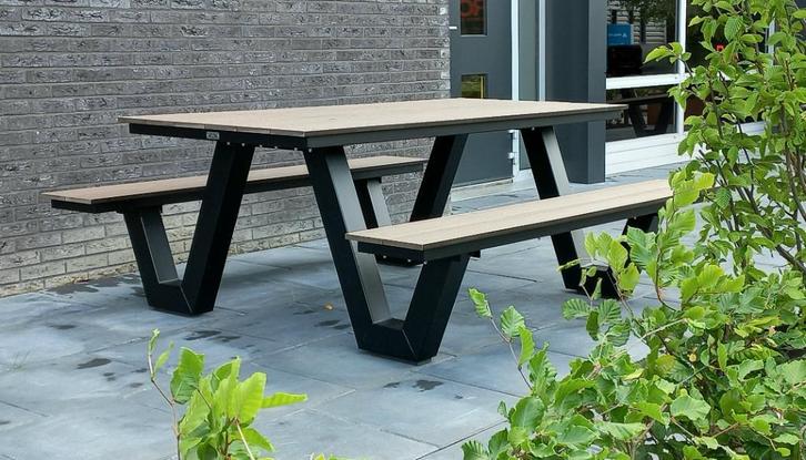 Picknicktafels duurzaam en onderhoudsarm. Staal en composiet, Tuin en Terras, Picknicktafels, Rechthoekig, Nieuw, Staal