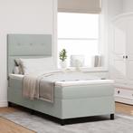 vidaXL Boxspringbed met matras fluweel lichtgrijs 80x200 cm, Eenpersoons, Verzenden, Nieuw, 80 cm