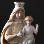 Standbeeld - Maagd met kind - 28 cm - Biscuit porselein -
