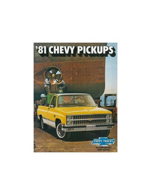 1981 CHEVROLET PICKUPS BROCHURE ENGELS, Boeken, Auto's | Folders en Tijdschriften, Chevrolet