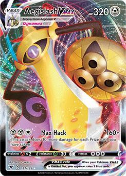 Aegislash VMAX 127/185 Vivid Voltage, Hobby en Vrije tijd, Verzamelkaartspellen | Pokémon, Losse kaart, Nieuw, Foil, Ophalen of Verzenden