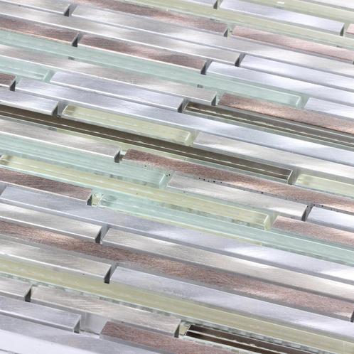 Mozaïektegel Canus Licht Glas Aluminium 30x30 cm, Doe-het-zelf en Verbouw, Tegels, 20 tot 40 cm, 20 tot 40 cm, 10 m² of meer, Nieuw