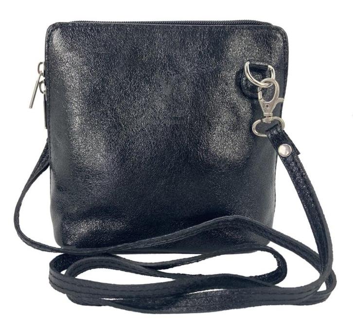 Black Diamond Vera Pelle Italiaans leren schoudertasje (rits, Sieraden, Tassen en Uiterlijk, Portemonnees, Nieuw, Verzenden