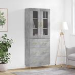 vidaXL buffetkast 69,5x34x180 cm bewerkt hout betongrijs, Verzenden, Nieuw, 50 tot 100 cm, Minder dan 100 cm