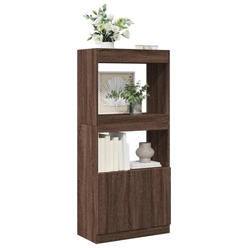 vidaXL Hoge kast 63x33x140 cm bewerkt hout bruin, Huis en Inrichting, Kasten | Boekenkasten, Nieuw, Overige houtsoorten, Verzenden