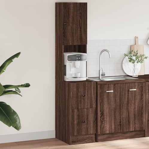 vidaXL Keukenkast 35x50x180 cm bewerkt hout bruin, Huis en Inrichting, Keuken | Keukenelementen, Bruin, Nieuw, Verzenden