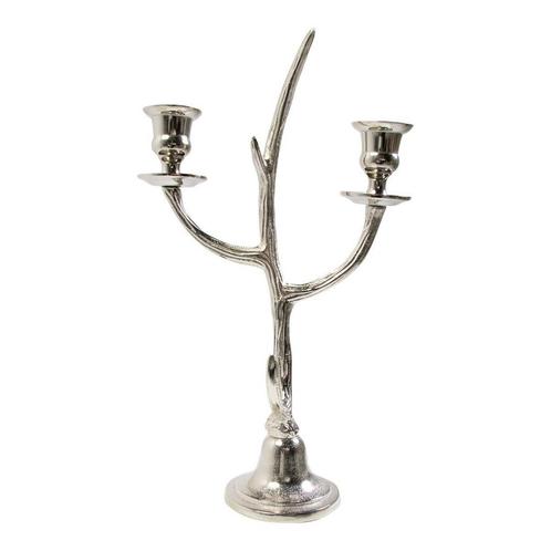 Kaarsen Standaard gewei zilver 2 h38cm, Huis en Inrichting, Woonaccessoires | Overige, Verzenden