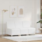 vidaXL Bankstoelen 3 pcs Wit 55 x 74 x 82 cm Kunstleer, Huis en Inrichting, Banken | Bankstellen, Verzenden, Nieuw, Leer, Minder dan 150 cm