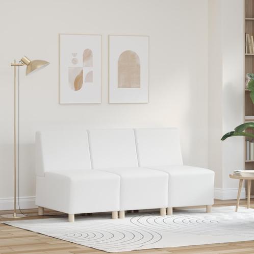 vidaXL Bankstoelen 3 pcs Wit 55 x 74 x 82 cm Kunstleer, Huis en Inrichting, Banken | Bankstellen, Nieuw, Minder dan 150 cm, Leer