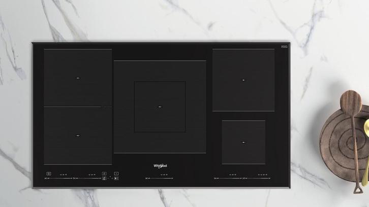 Whirlpool WT 1090 BA inbouw inductie kookplaat - 90 cm. bree, Witgoed en Apparatuur, Kookplaten, Inbouw, 5 kookzones of meer, Energieklasse A of zuiniger