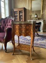 Nachtkastje - Hout, Brons, Marmer - Bijzettafeltje