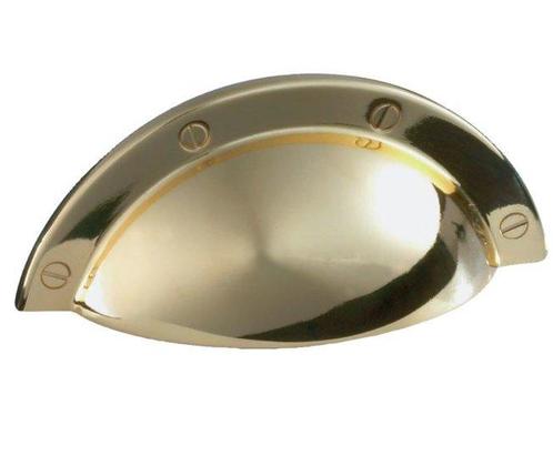 Komgreep Schelp Messing Gepolijst 64 mm, Doe-het-zelf en Verbouw, Hang- en Sluitwerk, Nieuw, Ophalen of Verzenden