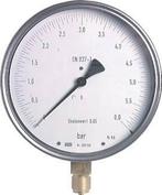 0..250 Bar Manometer Onderaansluiting RVS 160 mm Klasse 0.6, Verzenden, Nieuw