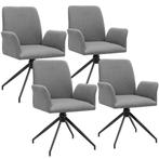 Draaibare fauteuil Daya, gestoffeerd - antraciet, Set van 4, Huis en Inrichting, Stoelen, Verzenden, Nieuw