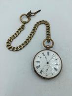 Antike Taschenuhr mit mechanischem Werk und passender Kette, Nieuw